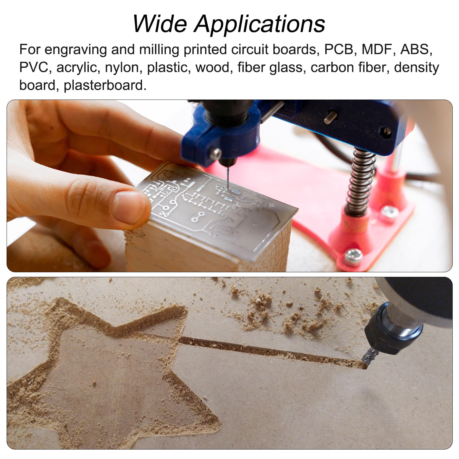Produktbild von Sourcing Map Gravierfräser CNC – 0,2 Mm Diamant-beschichteter Wolframkarbid-Schaftfräser Für PCB, Holz & Kunststoff (2 Stück)