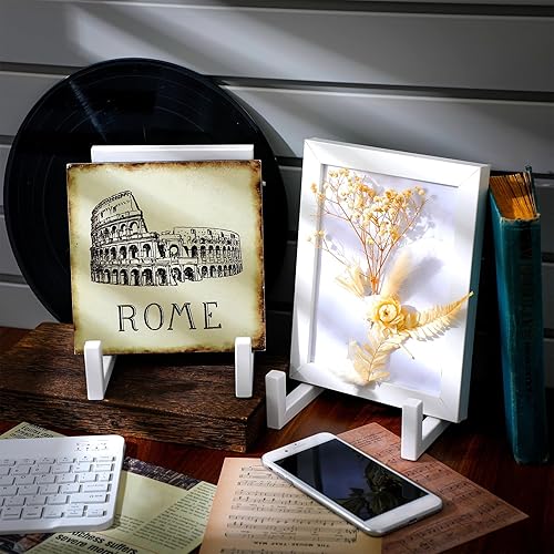 Miniatura 3 de Sweetude 2 soportes grandes para platos de 8 pulgadas, soporte de exhibición de marco de metal, soporte decorativo de mesa, caballetes de mesa,