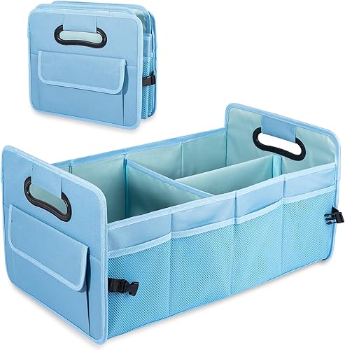 Miniatura 11 de JiatuA - Organizador para maletero de vehículo, caja de almacenamiento plegable con múltiples compartimentos; accesorio ajustable para automóvil,