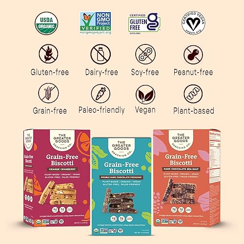 Miniatura 3 de The Greater Goods Snacking Co. Sampler Pack Biscotti - Orgánico, vegano, sin granos, sin gluten y apto para paleo, deliciosos bocadillos horneados