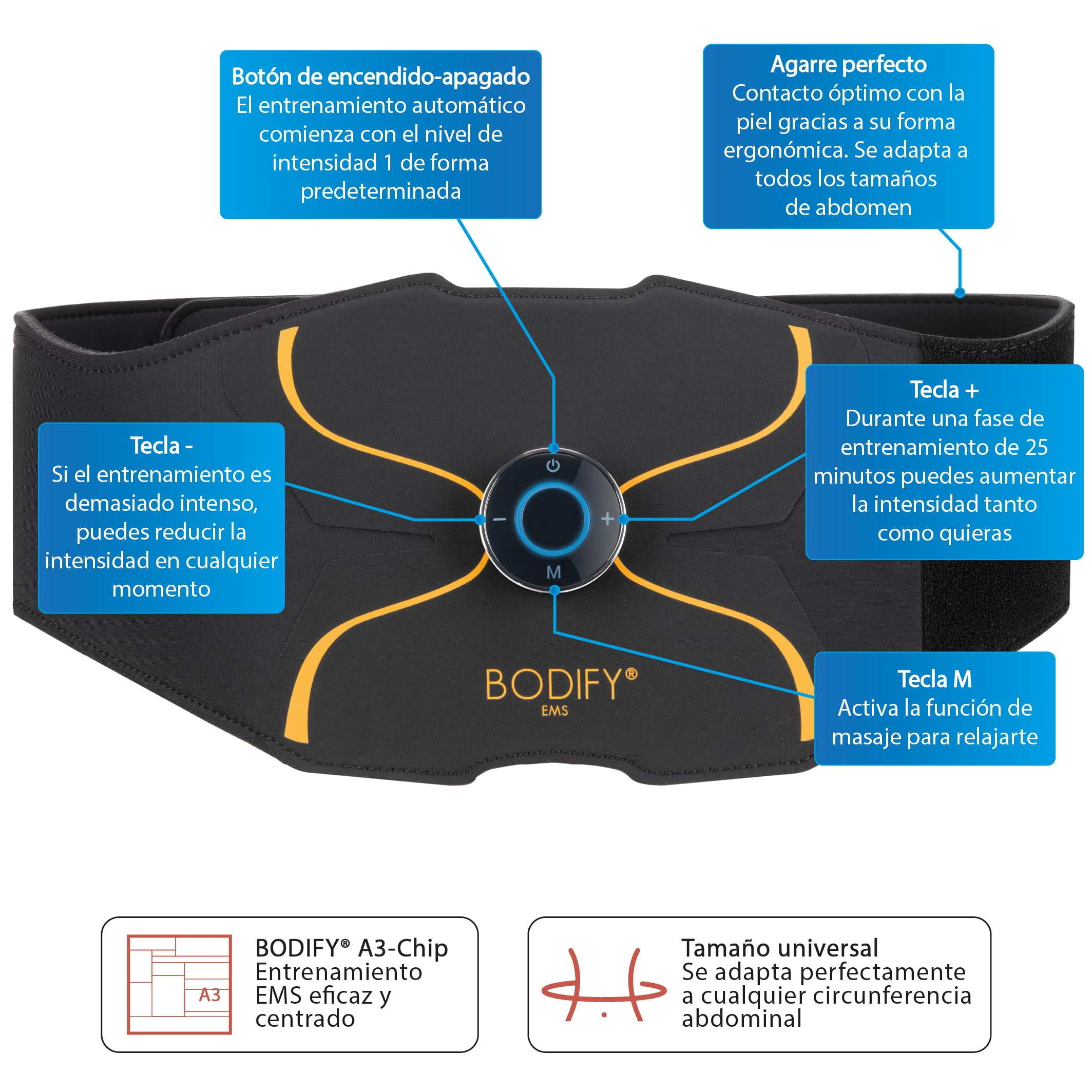 Bodify® 3-in-1 EMS Training Set Pro – ¡Activación específica de los músculos! – Activación Muscular de Todo el Cuerpo – Entrenamiento EMS – Entrenamiento Muscular – para Hombres y Mujeres EL Original