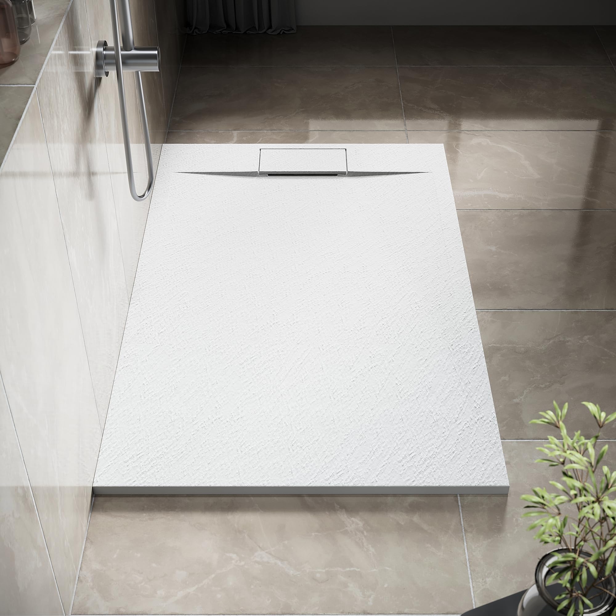 SIRHONA Receveur de Douche, avec Bonde 140x90x3.2cm