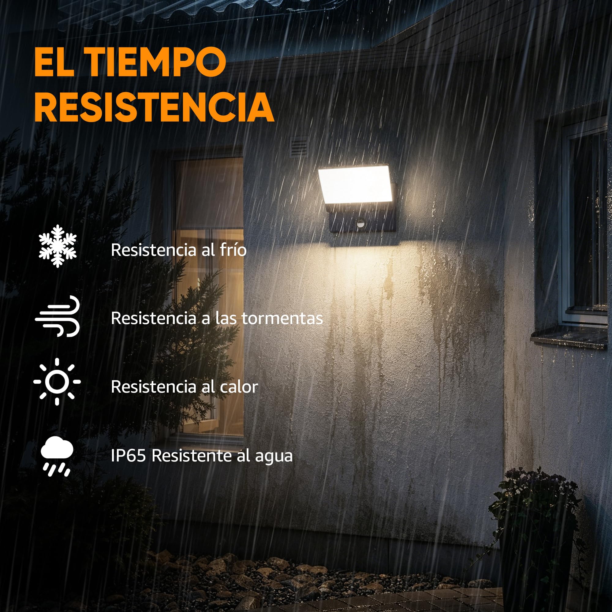 K-Bright 30W Apliques LED Exterior con Sensor de Movimiento,4000K,Antracita | Panel orientado 150°con protección IP65, Aluminio + PC, 144LED 2000lm para exteriores e interiores (entrada, terraza, jardín)