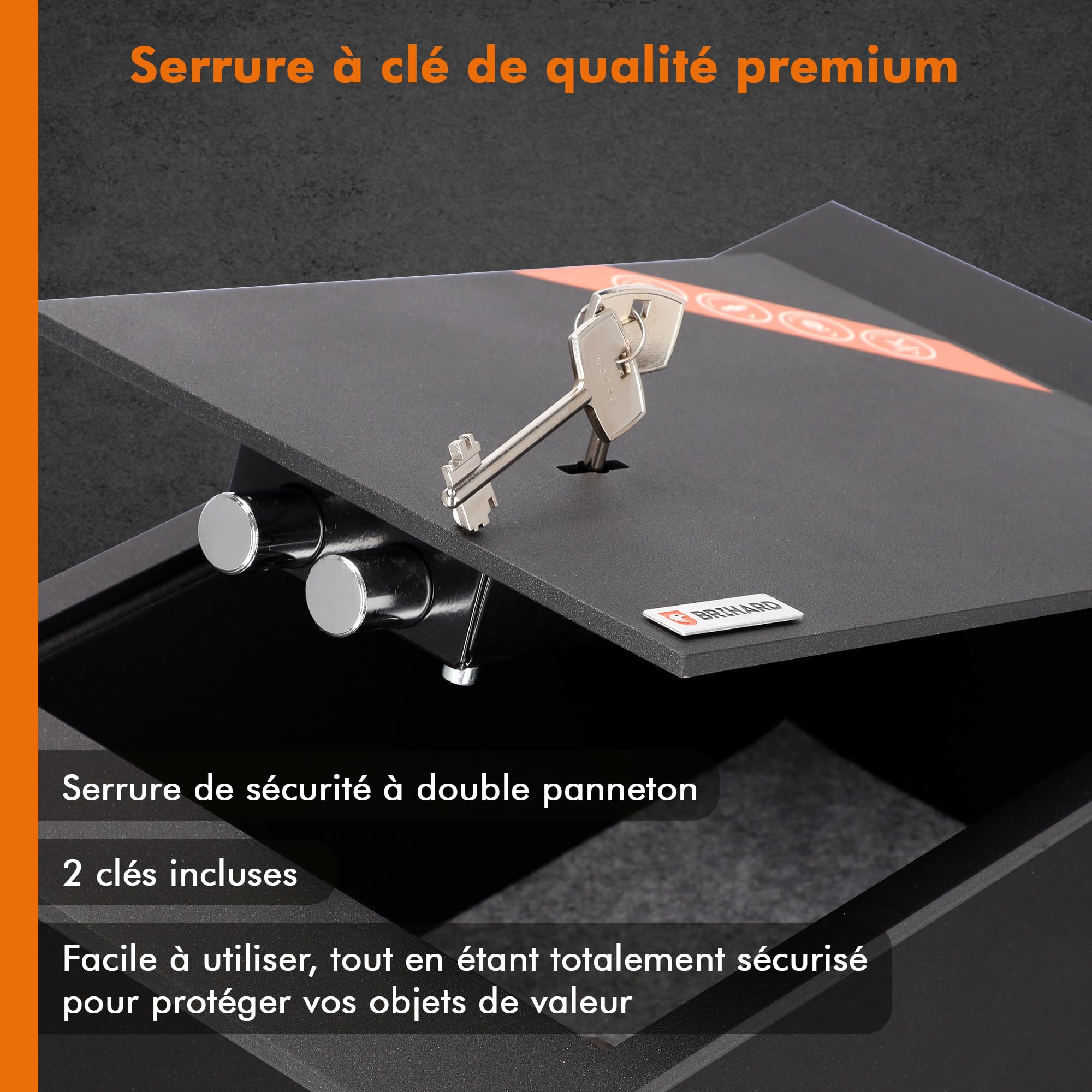 Coffre-Fort Encastrable A4 13,5L Avec Serrure À Clé, Coffre De Sol Antieffraction Caché Pour Argent, Bijoux, Documents – Coffre En Acier Robuste Pour Sécurité Domestique