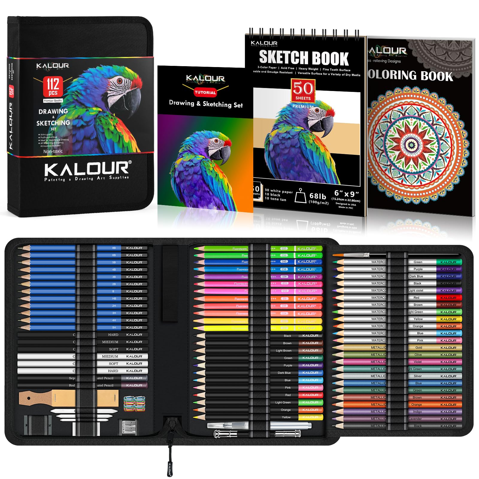 KALOUR PDAS 112 Drawing Set Sketching Kit