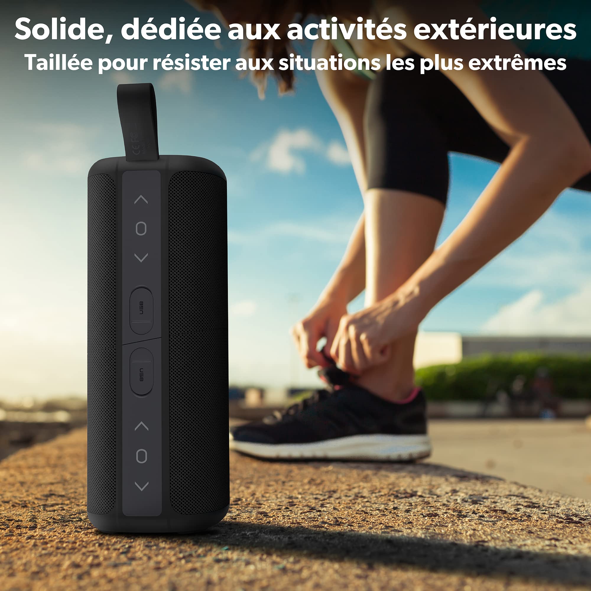 T'nB XPLORE - Enceinte Waterproof Bluetooth TWS séparable en 2, 20W stéréo - Noir HPXPL2BKV2