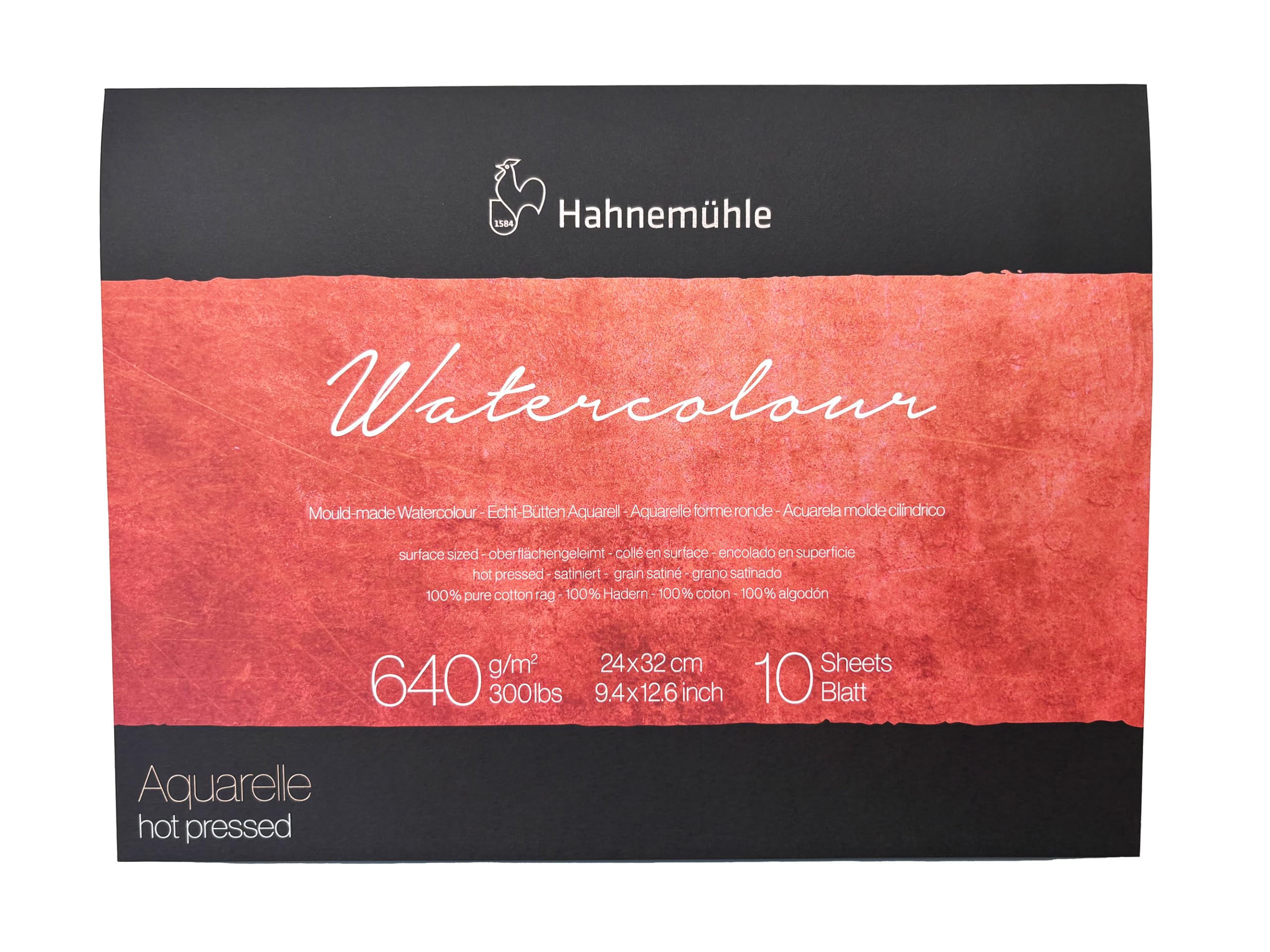 Hahnemuhle Collection Aquarelle Presse à chaud 640 g/m² 24 x 32 cm 10 feuilles Blanc