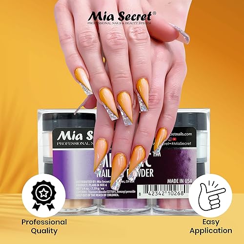 Miniatura 6 de Mia Secret - Colección de polvo acrílico para uñas, polímero Marry ME, 6 piezas
