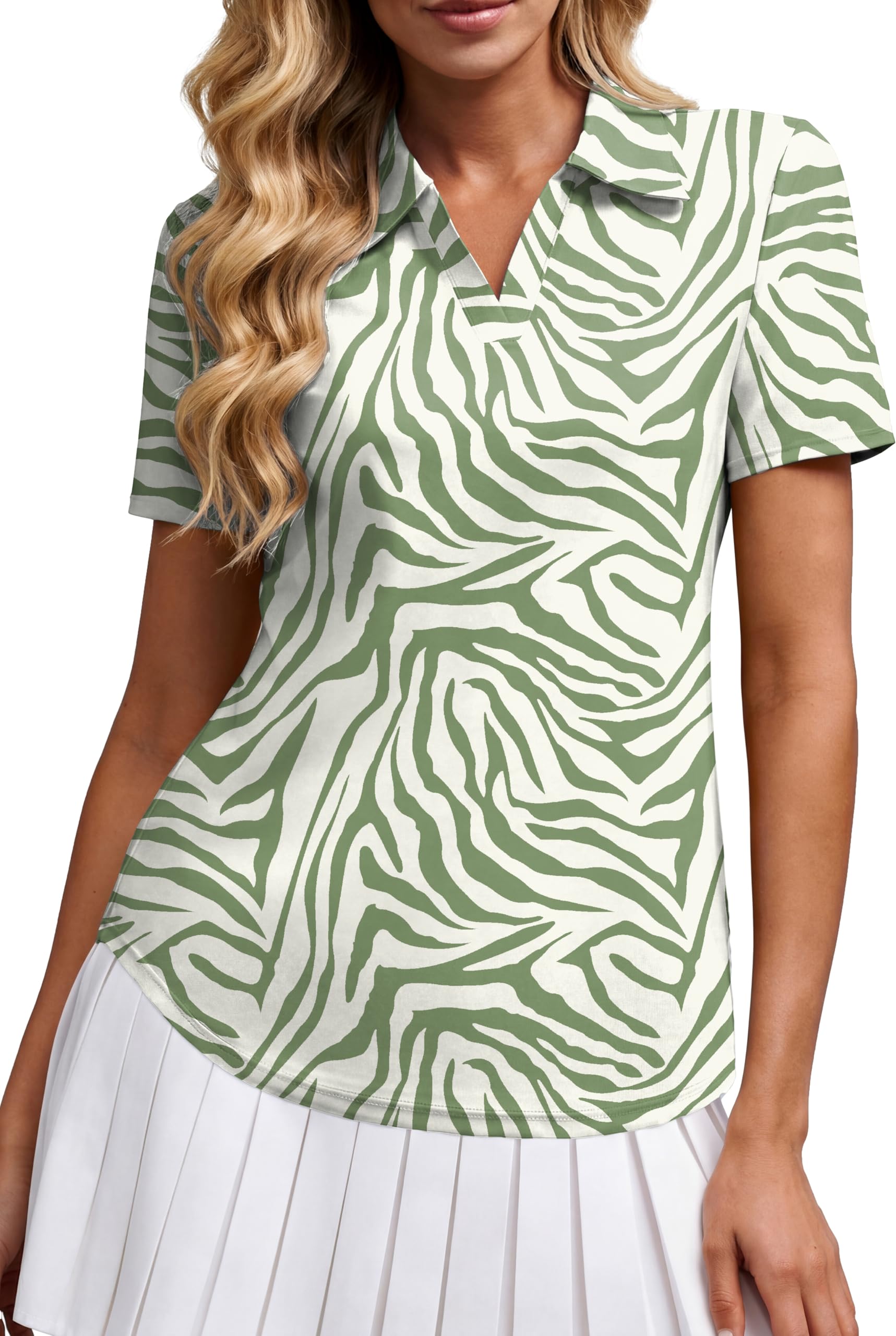 Alaroo Women's Golf Polo Shirts Short Sleeve Collared V Neck Tennis Golf Shirt Casual UPF 50+ Athletic Workout Tops — view 12