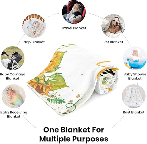 Miniatura 7 de J&SBGFT Manta personalizada para bebé niña, manta de bebé personalizada, manta de envoltura con nombre de niña, mantas de recepción de unicornio,