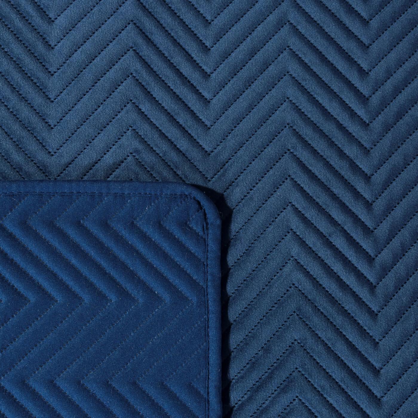 Eurofirany Exclusieve deken sprei Glamour 200x220 170x210 quilt bedsprei sprei (SSOFIA donkerblauw, 200 x 220 cm
