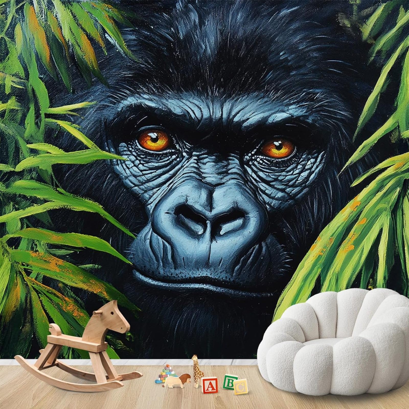 Papier peint intissé jungle lessivable grand format animaux