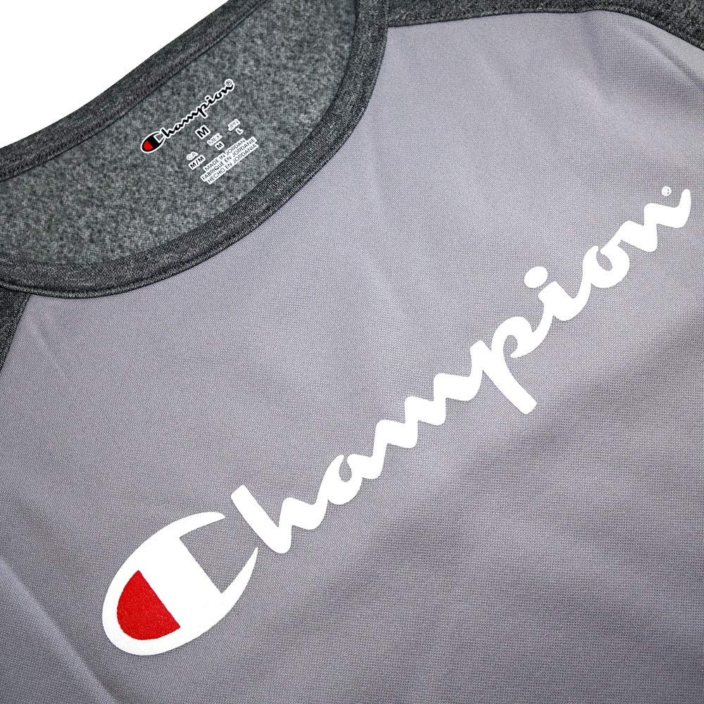 Champion Script Logo Damen (Active Grey) Athletic Tech Crew Performance Fleece
