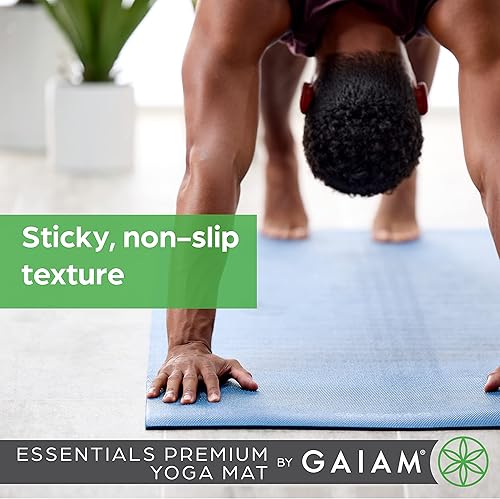 Miniatura 5 de Gaiam Essentials - Tapete de yoga con correa para transporte (72.0 pulgadas de largo x 24.0 pulgadas de ancho x 14 de pulgada de grosor).