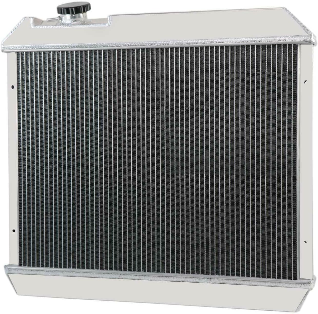 ALLOYWORKS 3 Row All Aluminum Radiator + Shroud Fan Kit + Realay for 1963 1964 1965 1966 Chevy C/K 10 20 30 Pickup Suburban G10 Van / 1961-1966 Pontiac Catalina Bonneville