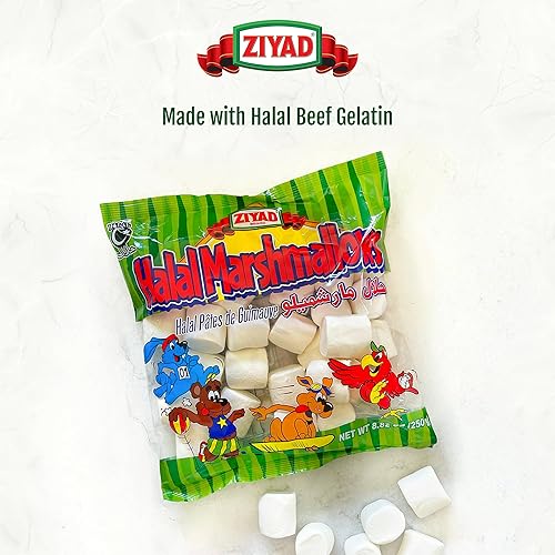 Miniatura 3 de Ziyad Malvaviscos grandes gourmet Halal, sin cerdo, sin huevos, sin lácteos, sin gluten, perfectos para vacaciones y S'mores! 8.8 onzas (paquete de