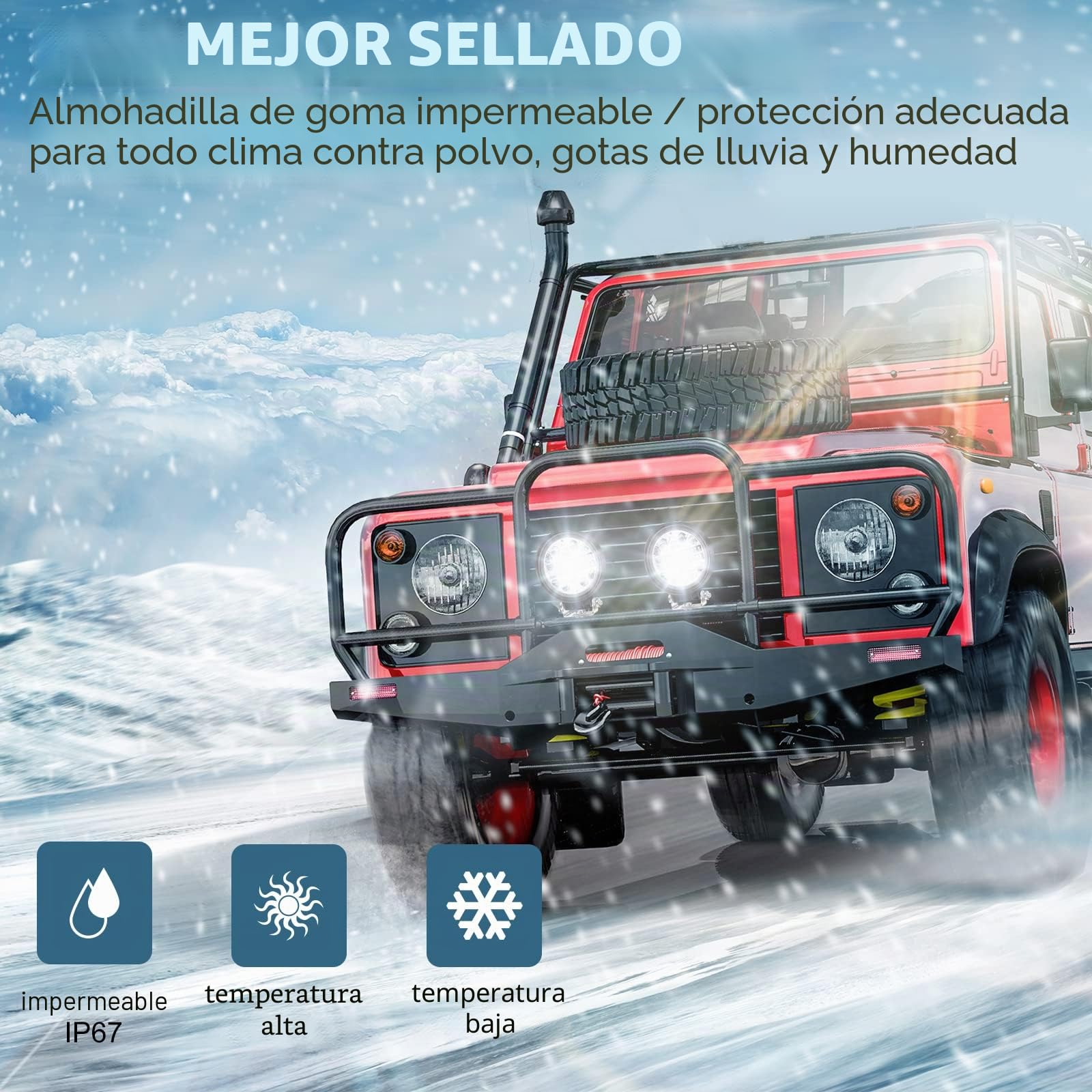 Luces de trabajo LED redondas, 4.5 pulgadas, 99 W, luces LED todoterreno, luces antiniebla, luz de techo de conducción, haz combinado de inundación, 12 V, 24 V, UTV, carretilla elevadora