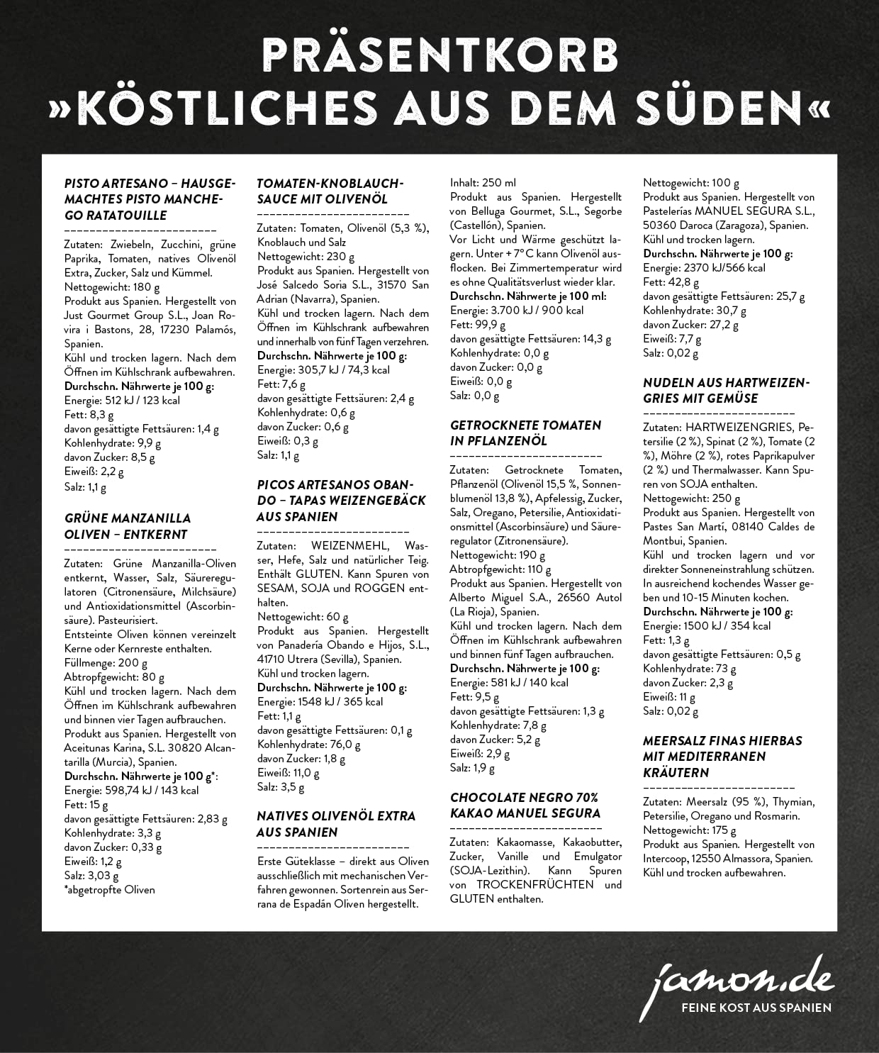 Vegetarisches Geschenkset mit mediterraner Feinkost, nativem Olivenöl Extra und Meersalz