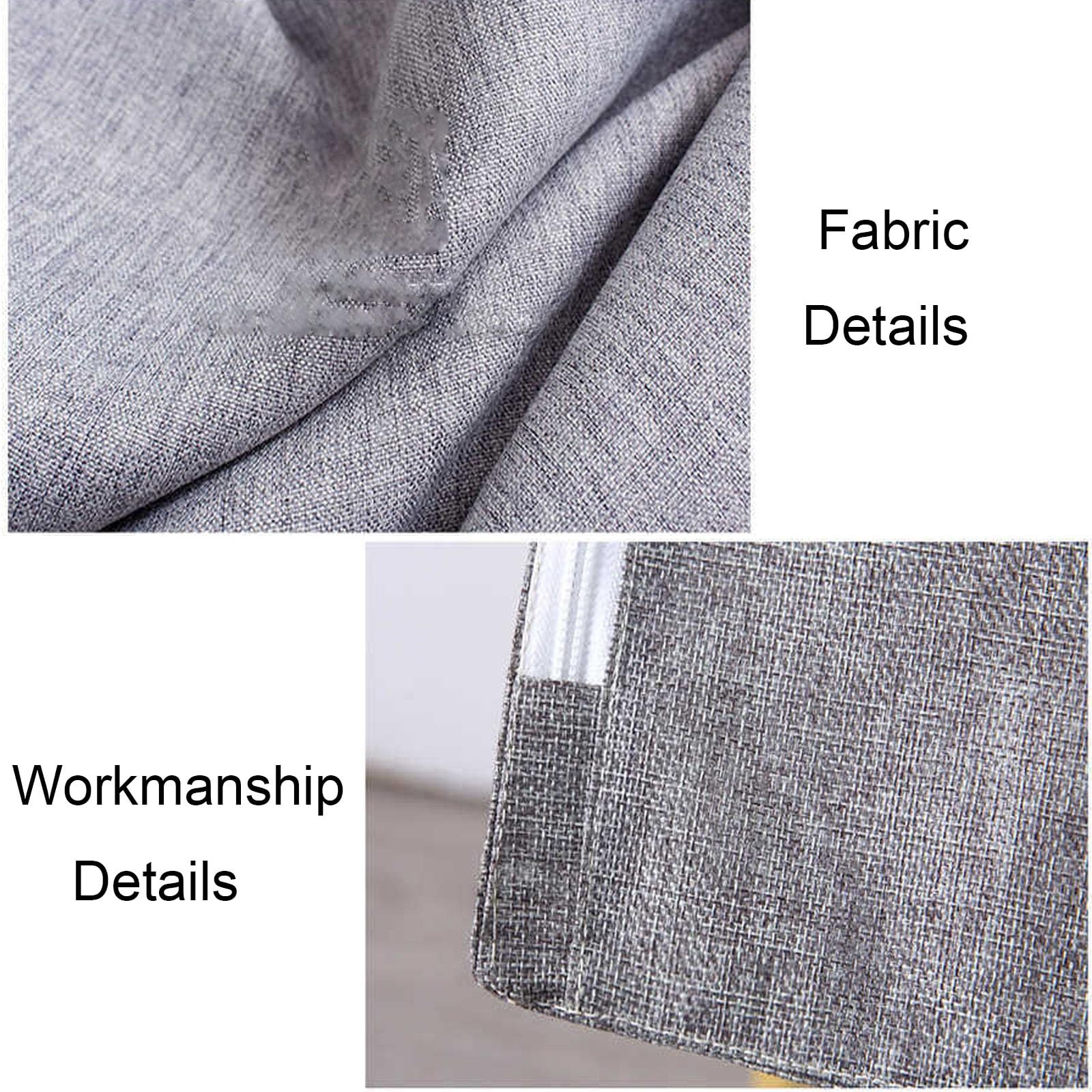 Funda Ropa Armario, Funda Ropa con Cremallera de 270°, con Base Cerrada, Material de Algodón y Lino con Encaje, Ventana Transparente(Gray)