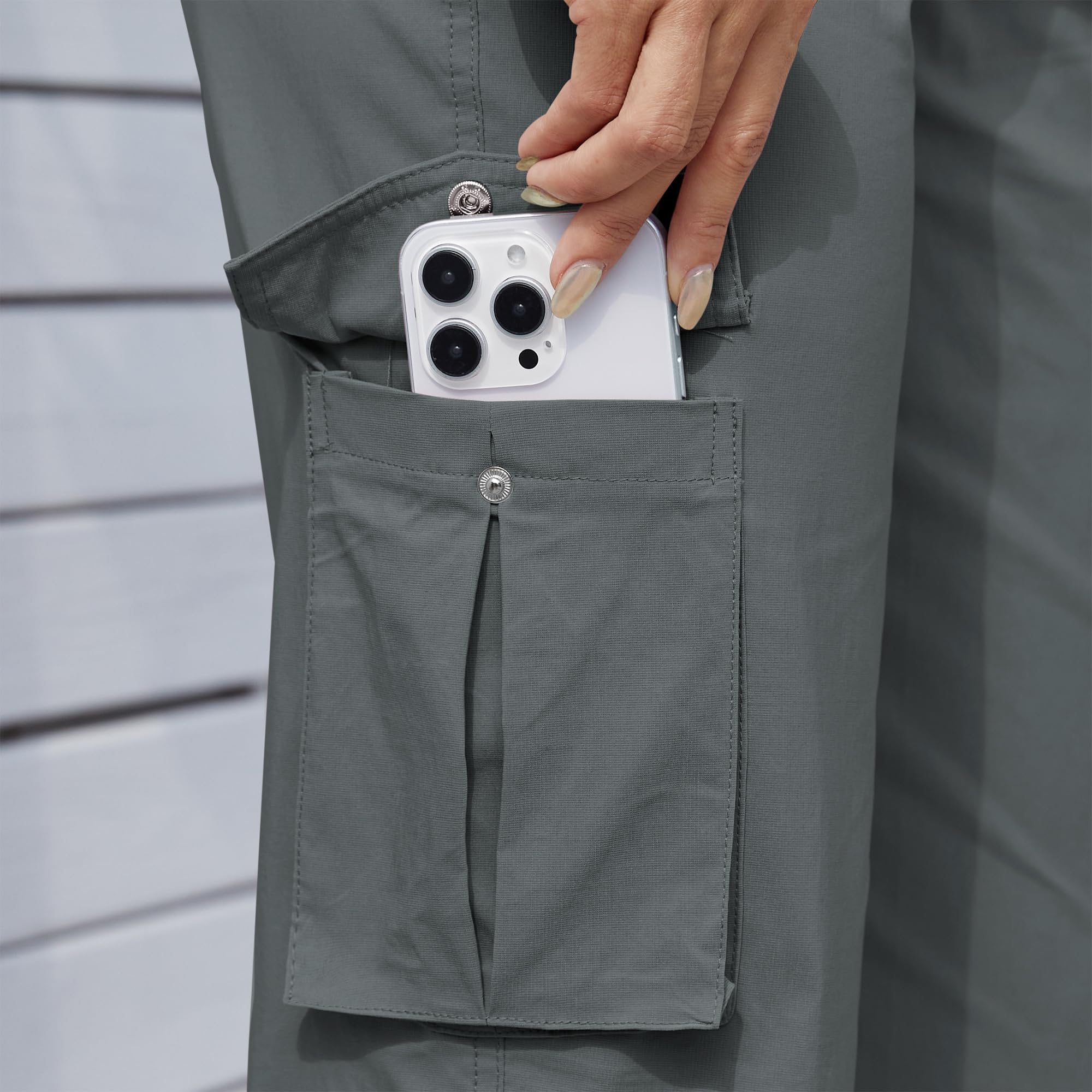 Hormtaer Pantalon court cargo d'été pour femme - Pantalon de jogging 3/4 - Pantalon de randonnée décontracté avec 6 poches