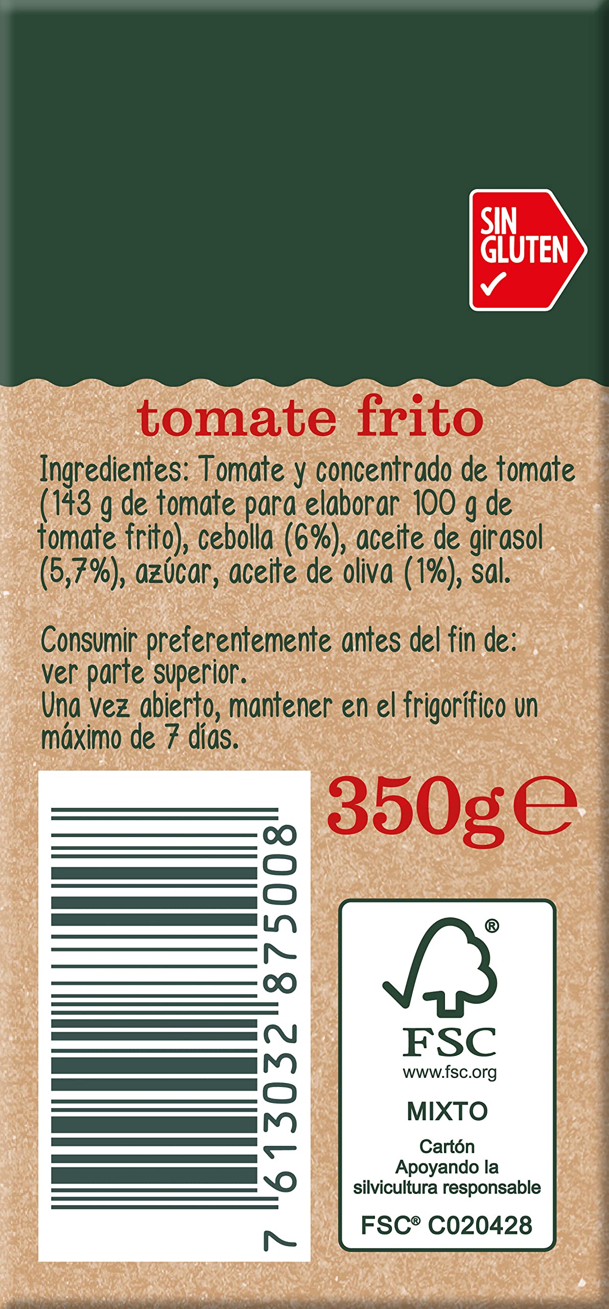 SOLÍS Tomate Frito Estilo Casero Brick - Sin Gluten - 350g