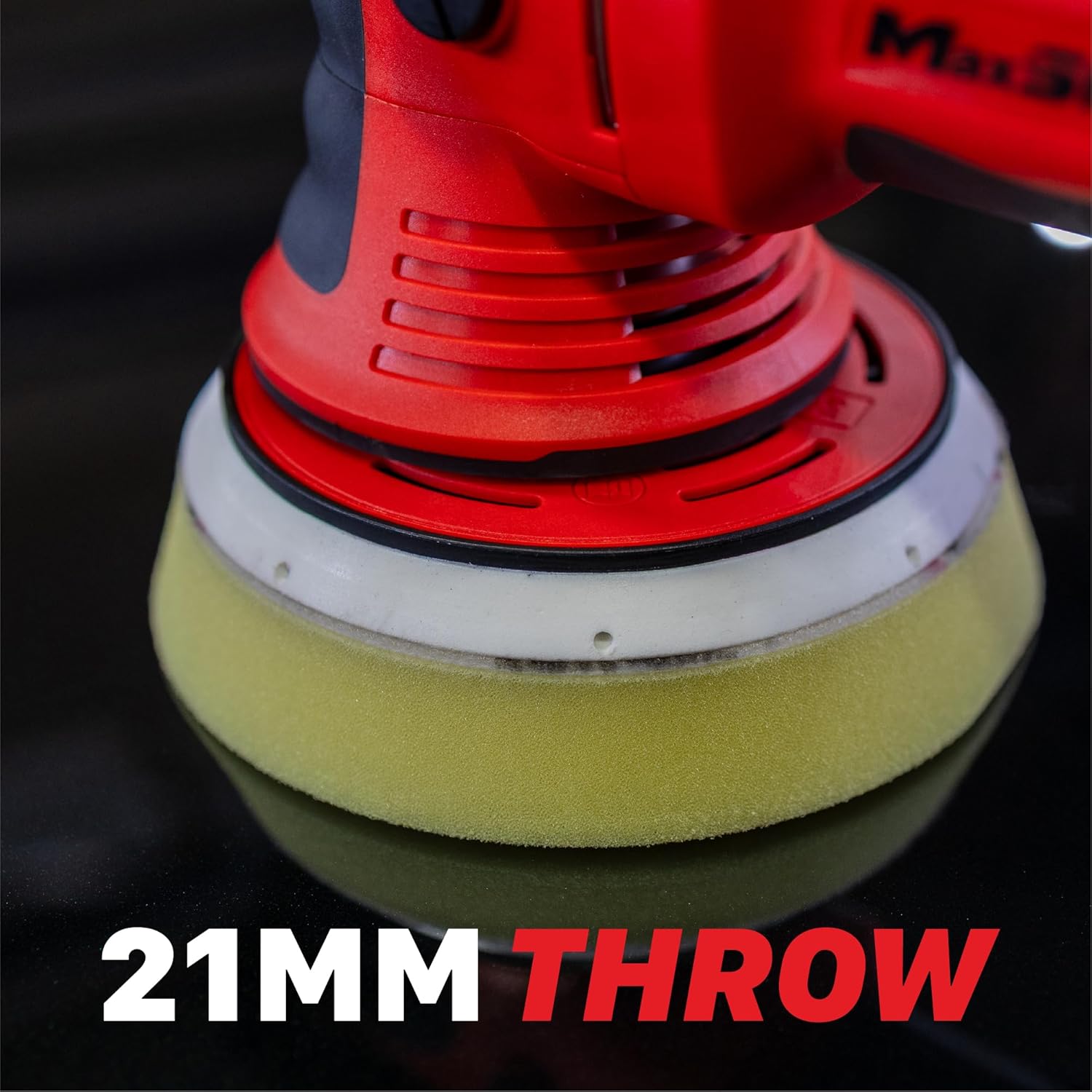 Maxshine MB21 Pro Brushless DA Polisher | 21mm Throw, 6” Plate, 1200W Motor, 5/16”-24 Thread, 6-Speed | Auto, Boat & Marine Detailing Tool for Paint Correction, Swirl Removal, Glossy Finish