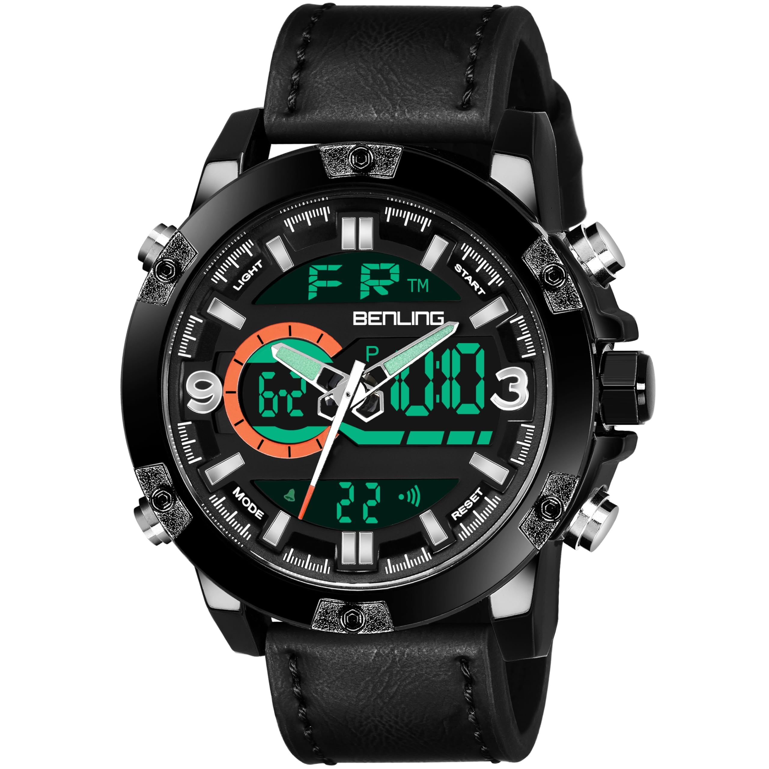 Benling Analogue-Digital Multi-Functional Wrist Watch for Men and Boys, 40mm Large Dial, Water Resistant, Perfect for Casual & Formal Wear (Black) (B07Z9H4DGQ) Amazon Price History, Amazon Price Tracker