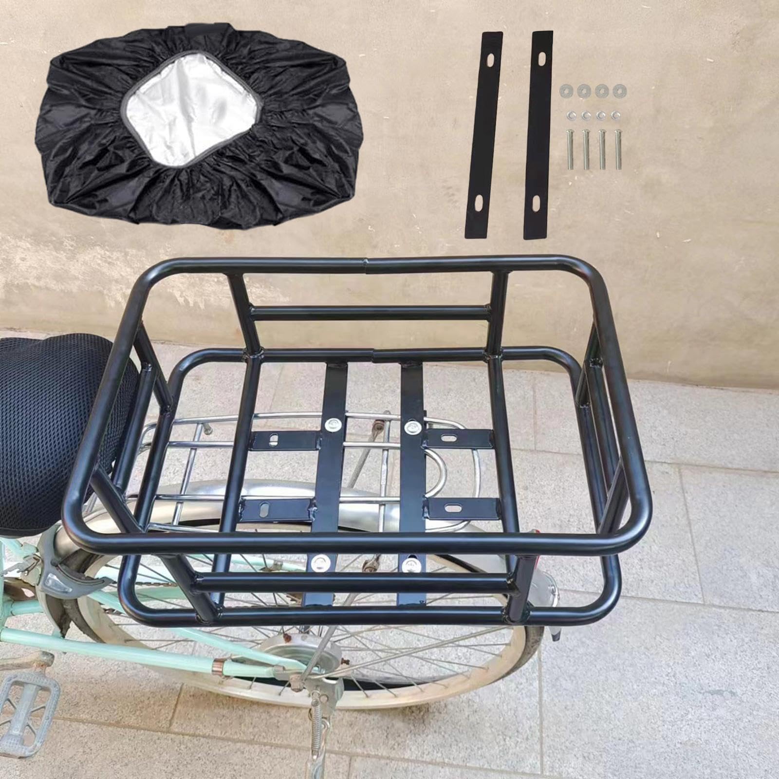 Wytrzymały koszyk rowerowy, tylny bagażnik rowerowy, do przewożenia codziennych drobiazgów, torby, zwierzęta w podróży, tylny bagażnik, na