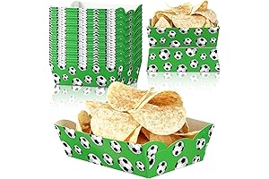 Soccer-Themed Paper Food Serving Trays for Party Celebrations