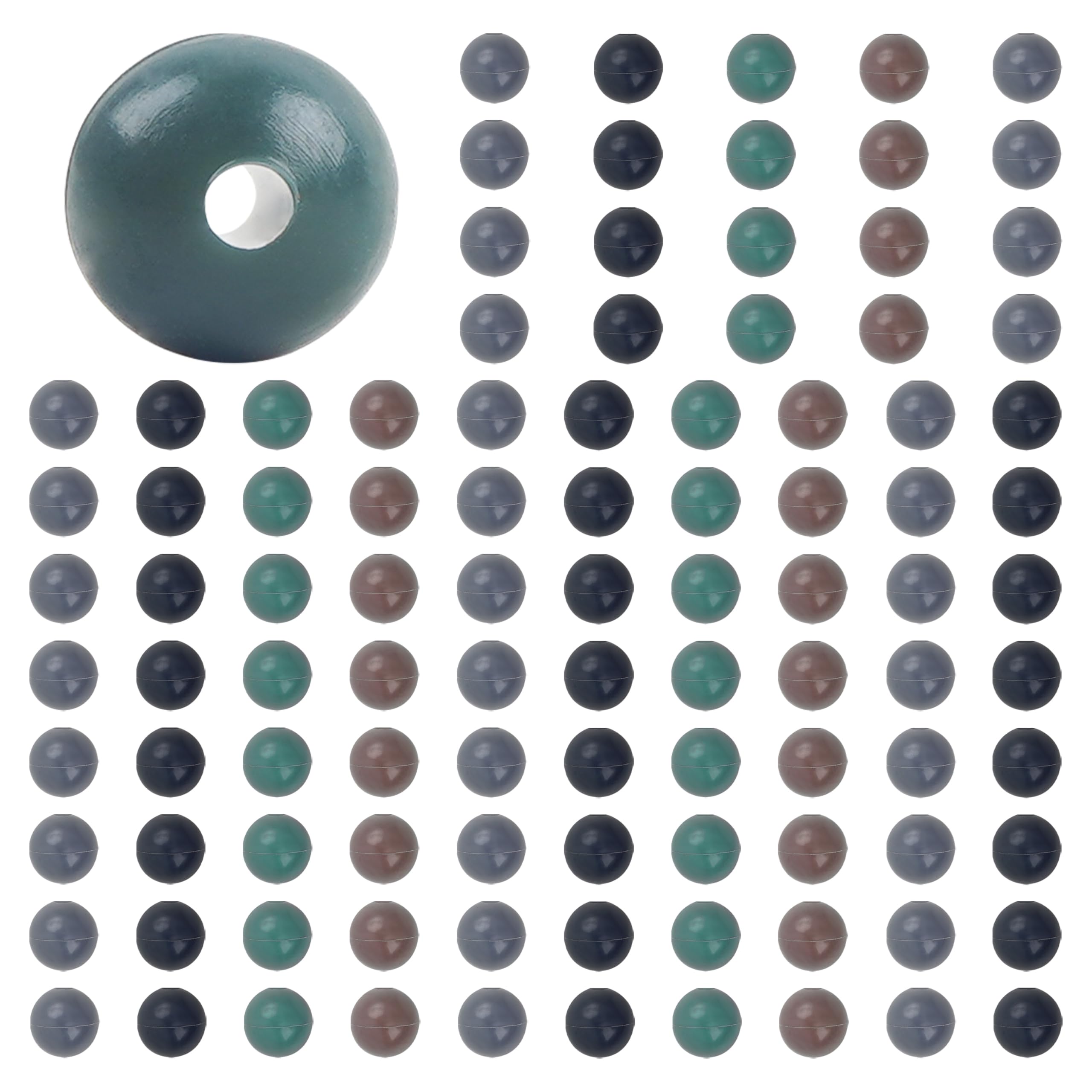 JOGFFDE 100pcs Carp Fishing Rig Beads Soft Plastic Round Rubber Fishing Bait Egg Lure Rig Beads Tackle Lures Accessories Mixed Color