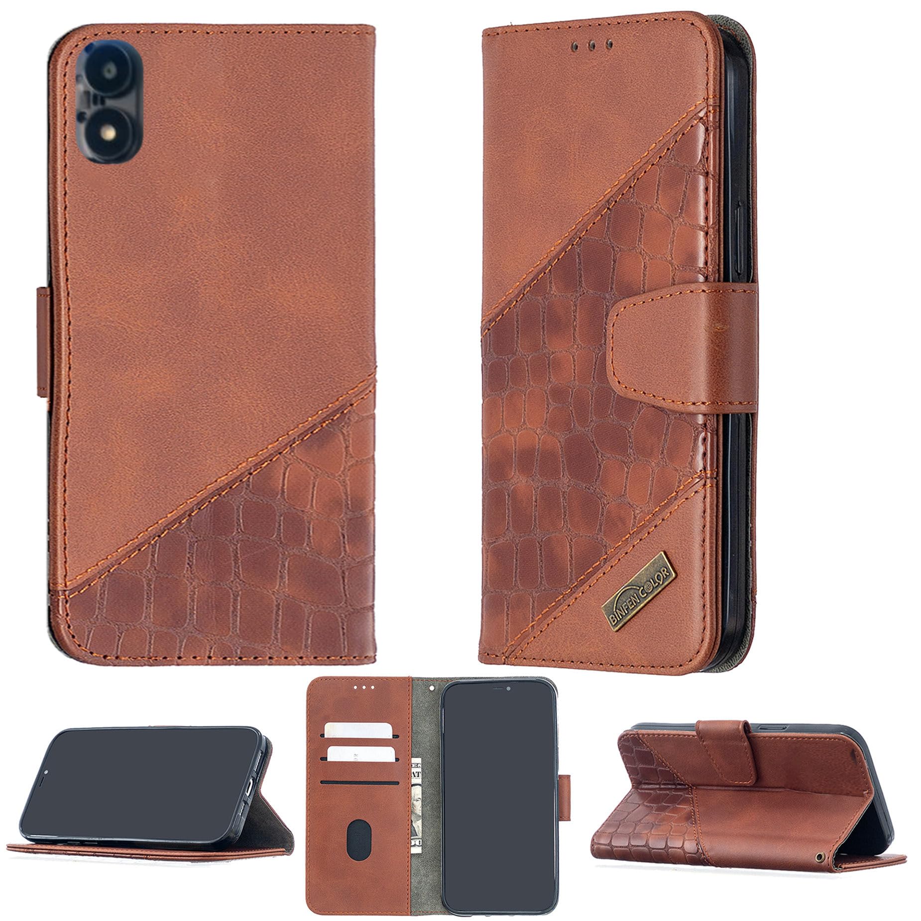 Amazon.com: jioeuinly Case Compatible for Foxx FOXXD A67L Phone Case Cover  [with Tempered Glass Screen Protector] Flip Stand Cover Stitching Style  Wallet Case Brown : Cell Phones & Accessories