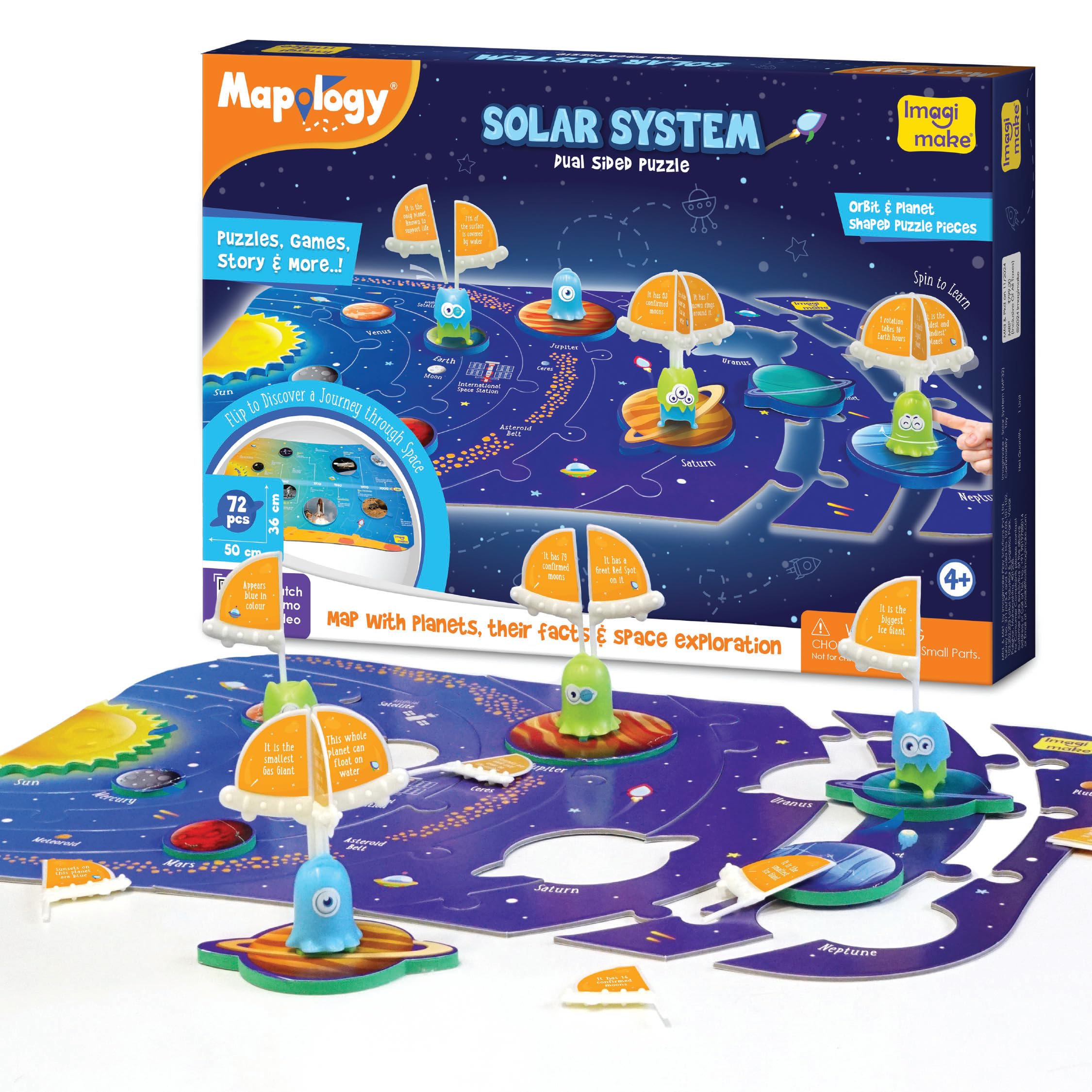Imagimake Mapology Solar System Puzzle - Learning Aid And Educational Toy - For Kids Age 4 And Above (Solar System)