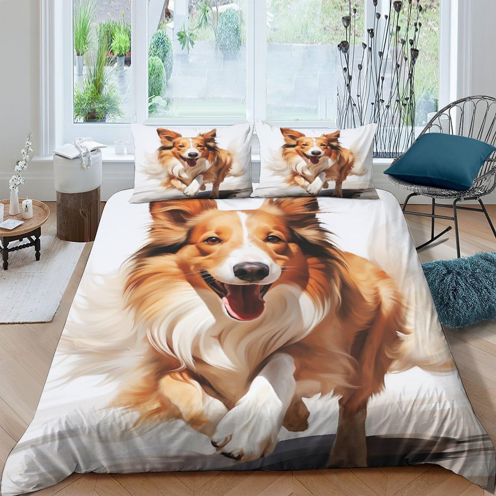Housse de couette lit double Sheltie pour transformer votre chambre