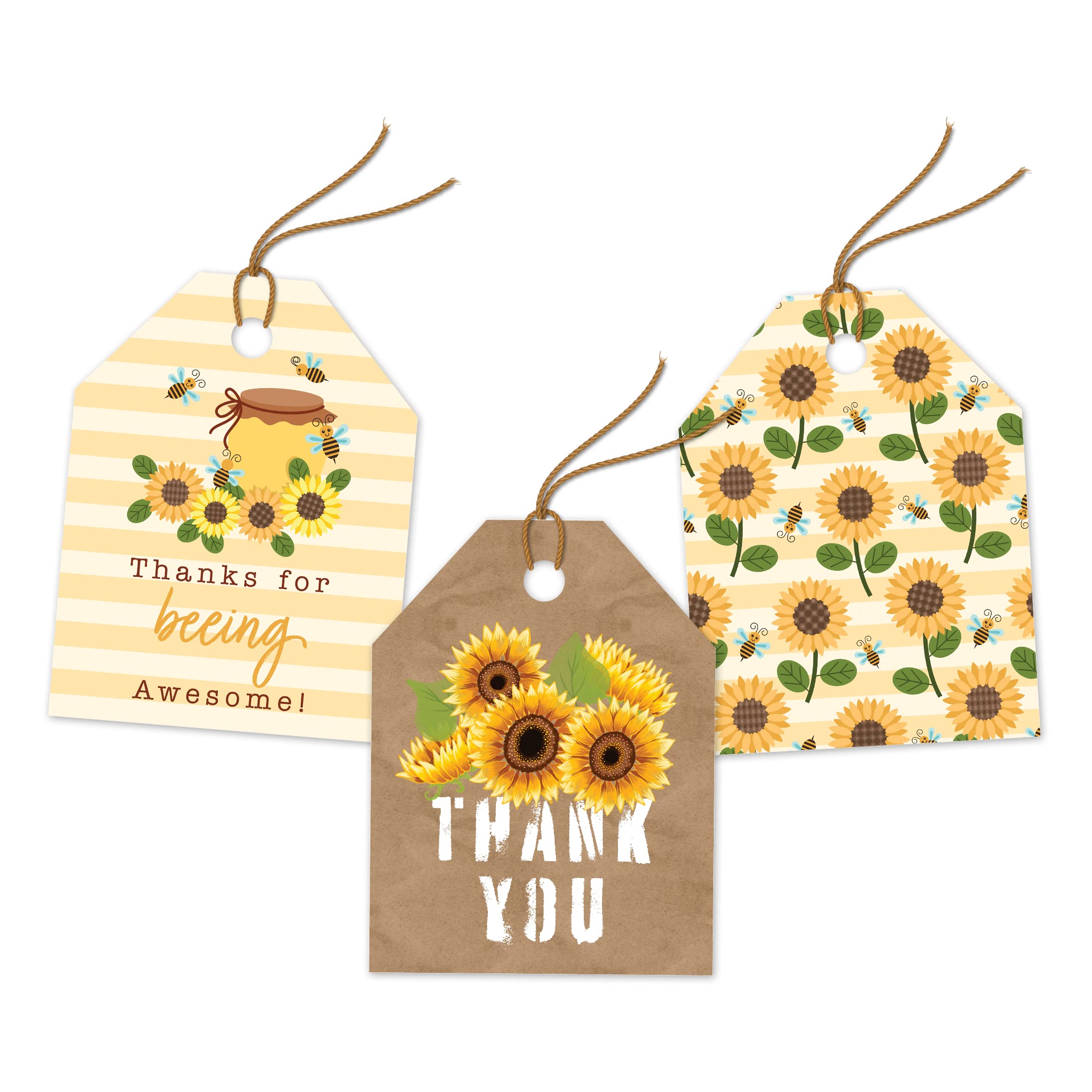 Pro Supply Global Pre Strung Gift Tag Variety Pack (Sunflowers, 24 Count)