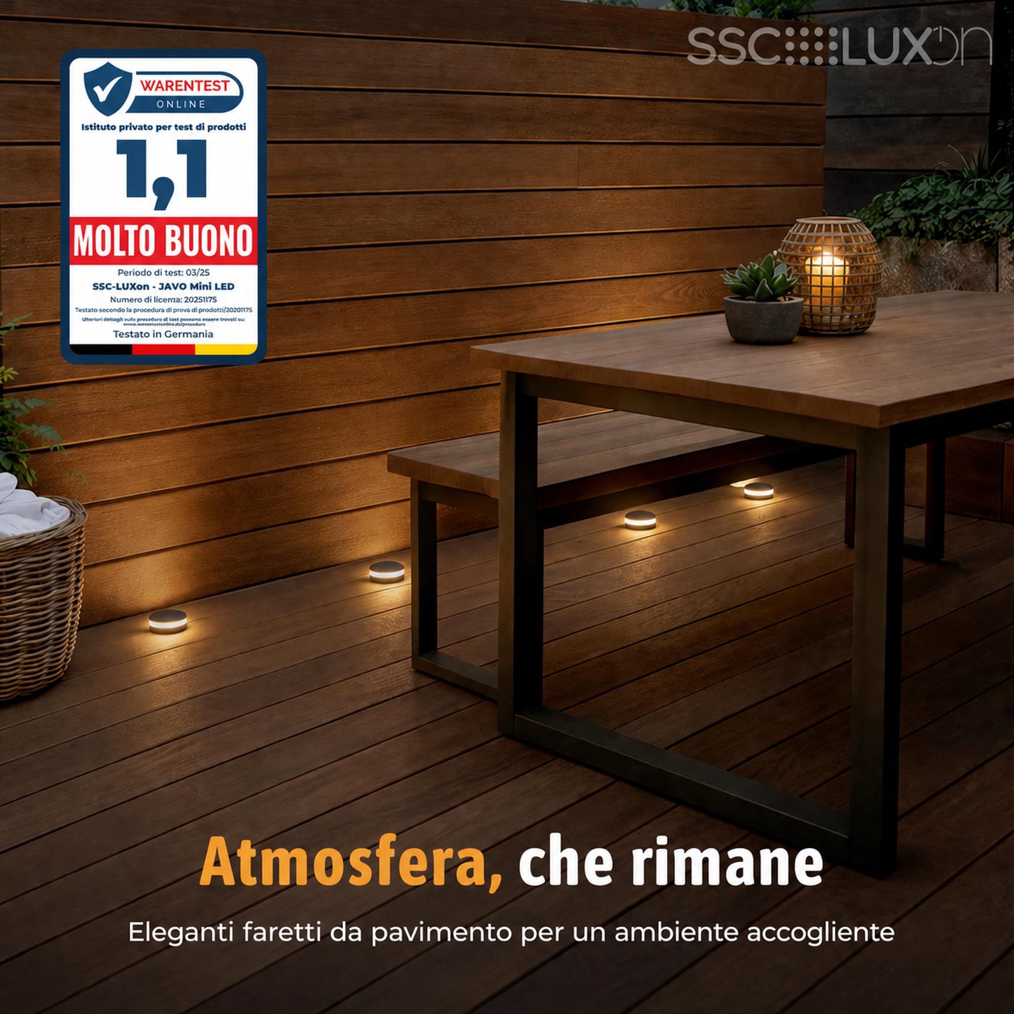 SSC-LUXon JAVO 10x Faretti da Esterno Rotondi Neri IP67 Luce Indiretta