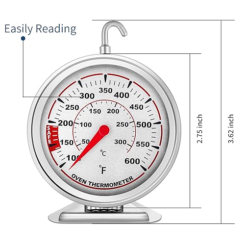 Miniatura 5 de Termómetro de horno con esfera grande de 3 pulgadas  Lectura precisa de la temperatura del horno  Doble escala 100F-600F y -40.0 F-590.0 F  para