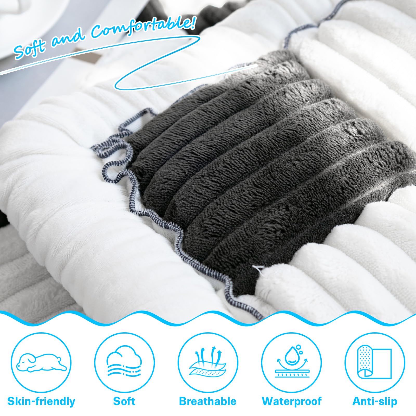 Eurhowing Backseat Pet Bed Mat, Non-Slip Dog Bed For Car, Fuzzy Dog Seat Cover For Car Back Seat, Fit For Backseat Extenders And Seat Covers (Light - View #2