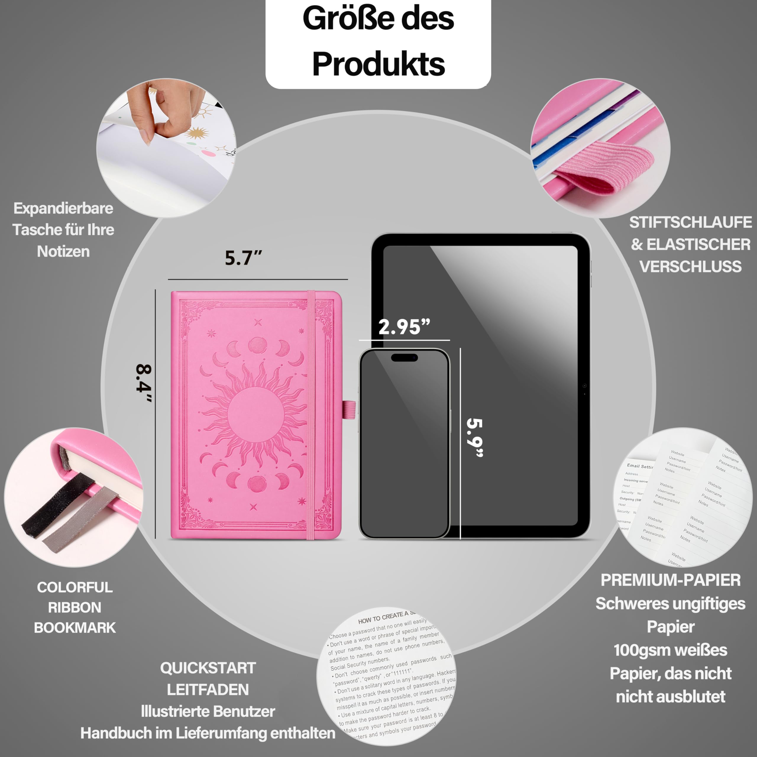 Carnet de mot de passe avec onglets alphabétiques, couverture rigide, collection mots de passe Internet
