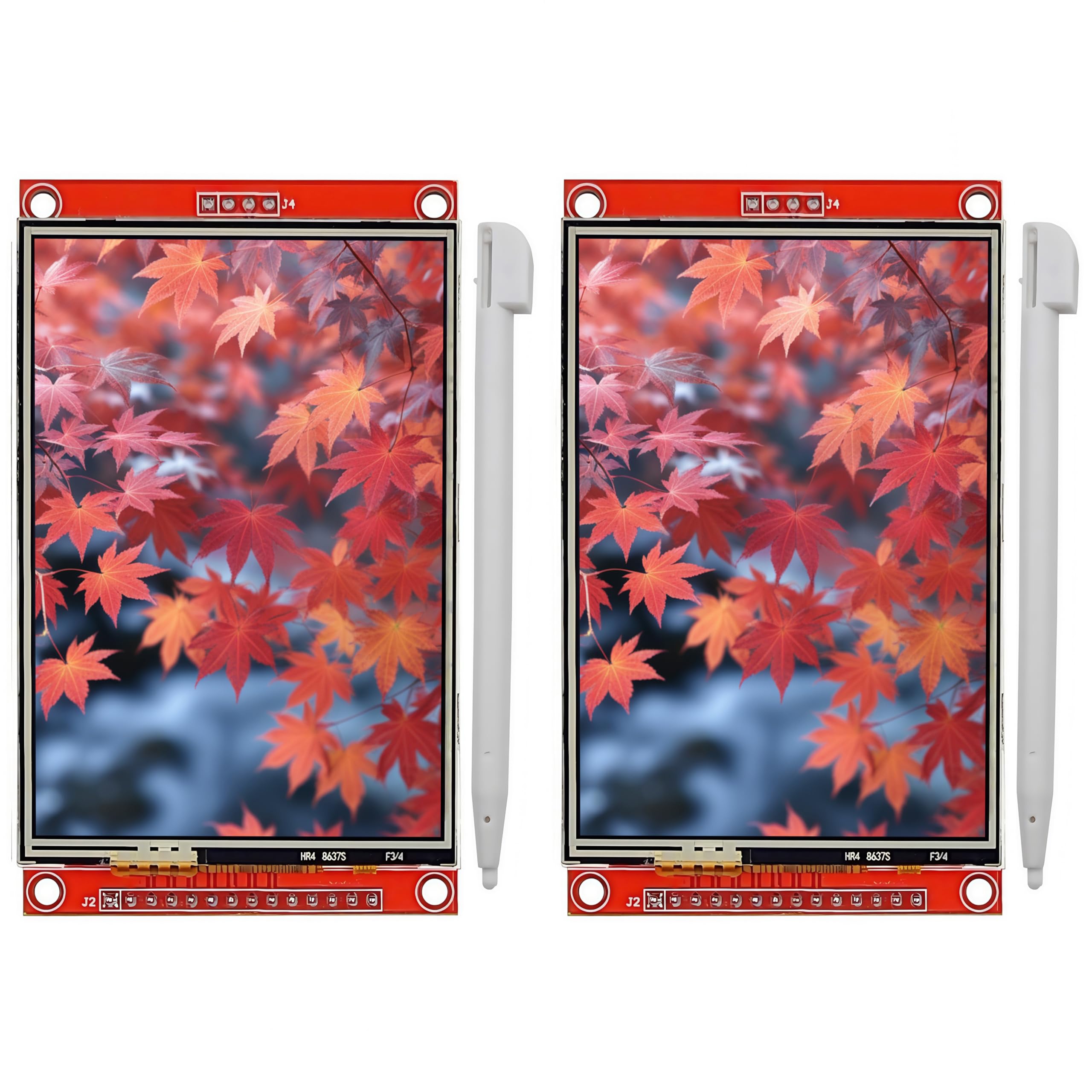 Lot de 2 modules LCD TFT 320 x 240 SPI série ILI9341 écran tactile résistif avec stylet tactile compatible avec Arduino