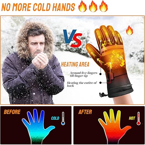 Miniatura 4 de Heated Gloves for Men Women, EEIEER Mens Winter Heating Gloves Rechargeable with Battery Included for Winter Sports