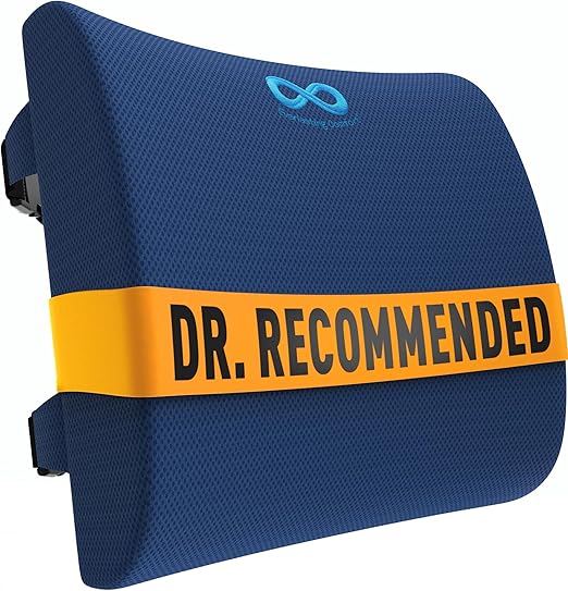 Everlasting Comfort Lumbar Support Pillow for Car Seat - Memory Foam Back Cushion for Car - Lumbar Pillow Promotes Better Posture, Back Pain Relief - Ideal for Driving