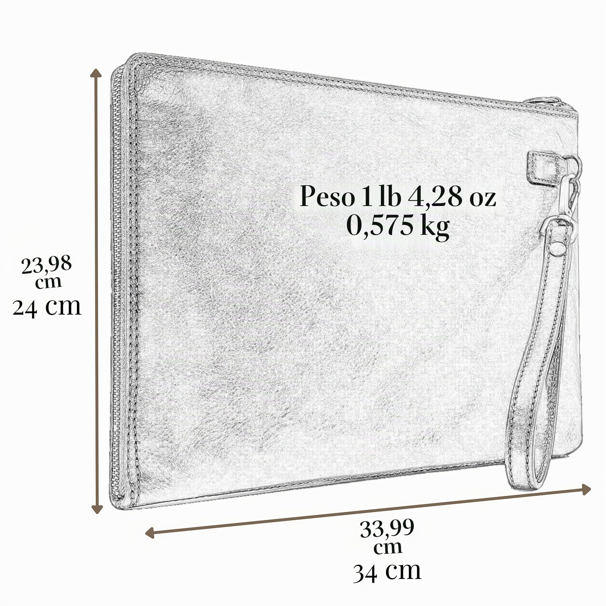 Time Resistance Pochette Uomo Fatta a Mano in Italia da Esperti Artigiani - Pratica da Polso con Cinturino Rimovibile - Borsello a Mano