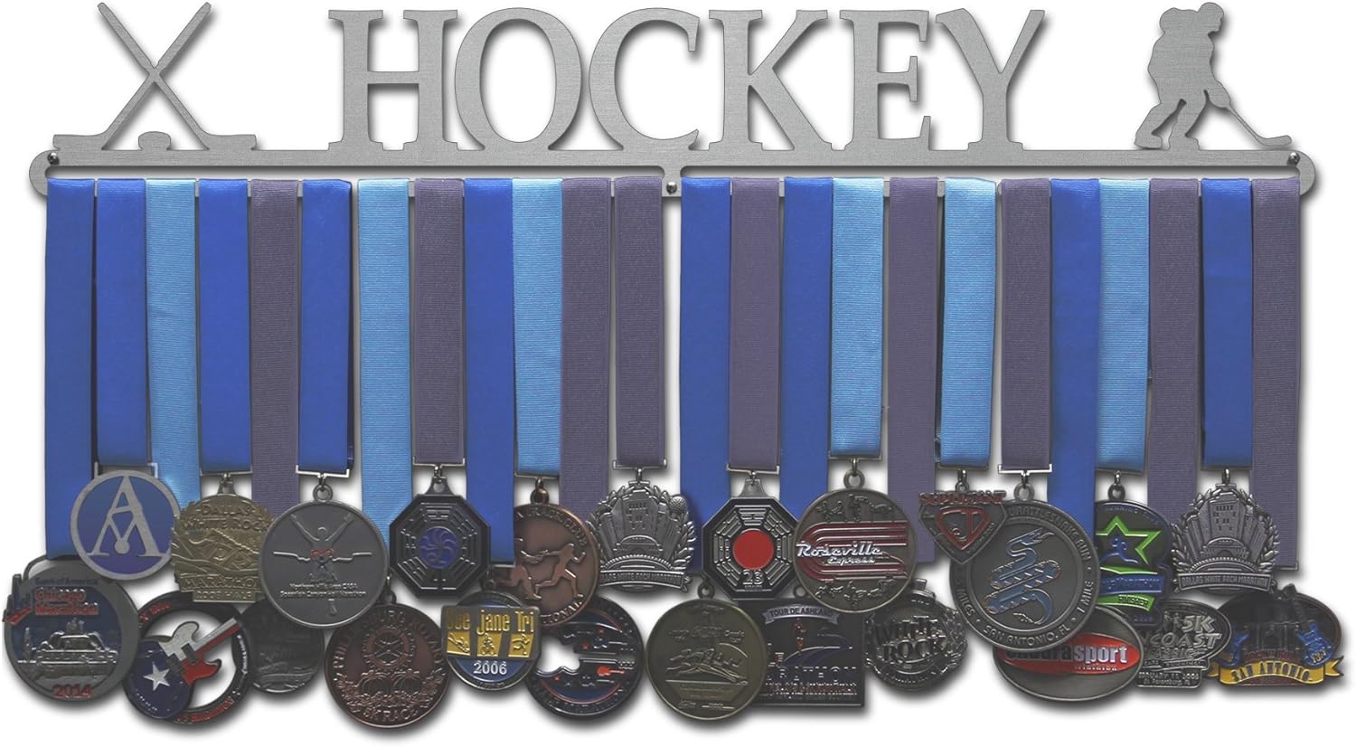 Allied Medal Hangers - Hockey - 12" Wide with 3 Hang Bars - Medal Hanger Holder Display Rack - Multiple Variations Offered!
