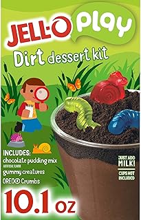 Sponsored Ad - Jell-O Play Dirt Dessert Kit with Chocolate Pudding Mix (Gummy Creatures & Oreo Crumbs, 6 ct Pack, 10.1 oz ...