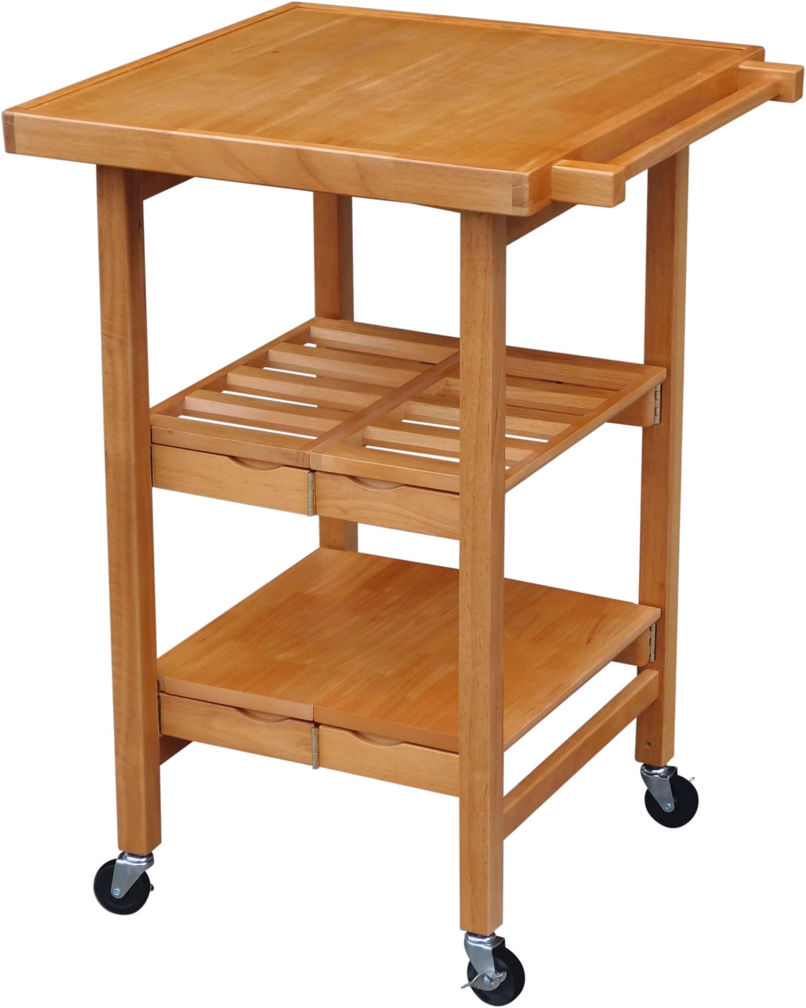 All Wood Entertainer Kitchen Cart, Oak
