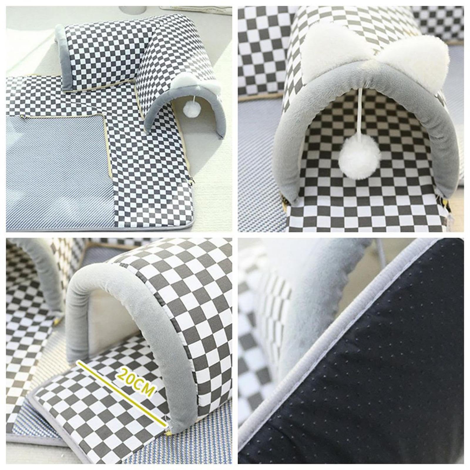 Tunnel/cachette pour Chat, Léger, avec Balle, pour Chinchillas, Lapins, Petits Animaux, Hérissons et Chats D'intérieur, Moyen