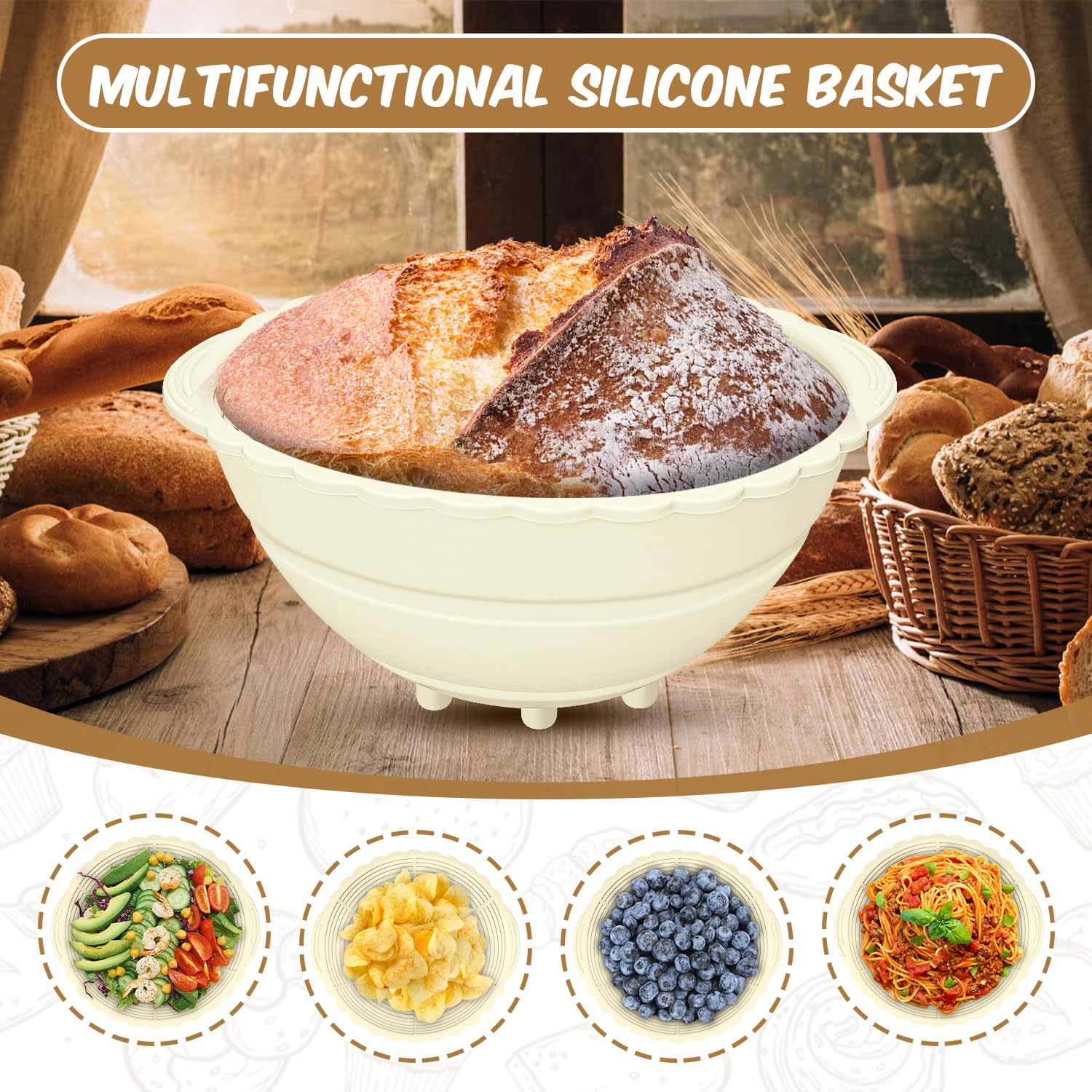 Clheatky Rijsmandje ovaal 25 cm, Complete Zuurdesemstarterkit Met Pot, Ovale Banneton-rijsmanden, 11-delige Accessoireset Voor Broodbakken, Cadeauset met Broodfermentatiemand Voor Bakliefhebbers