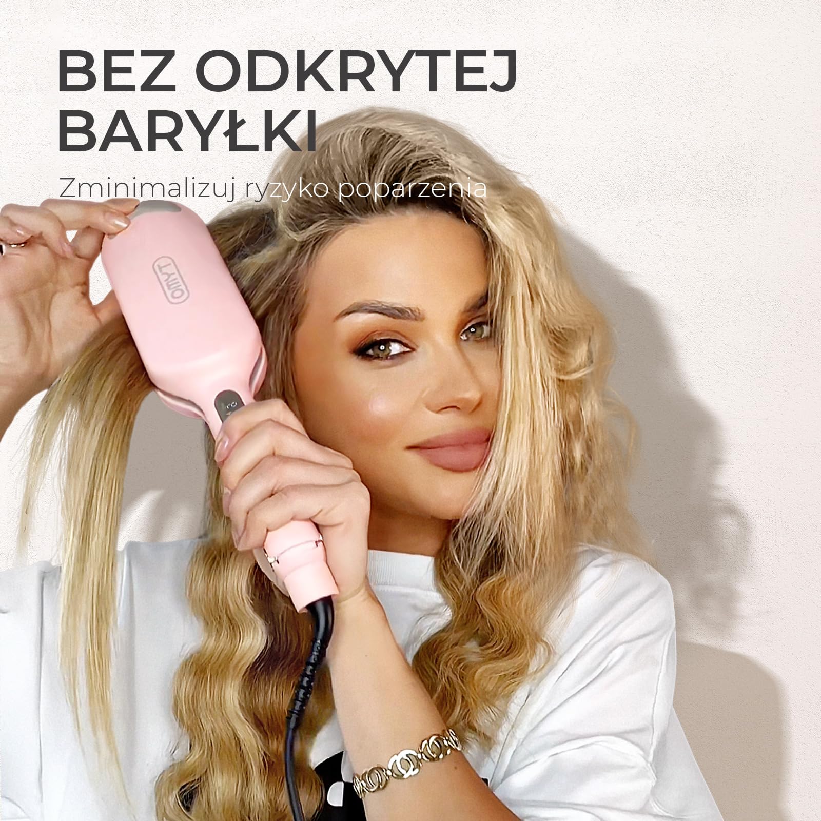 TYMO ROVY Lokówka do Fal dla Włosów, Lokówka do Dużych Loków Odpowiednia dla Początkujących, Hair Crimper Waver Curling Iron 32 mm, 4 Temperaturami i Wyświetlaczem LED, Ochrona Przed Oparzeniami