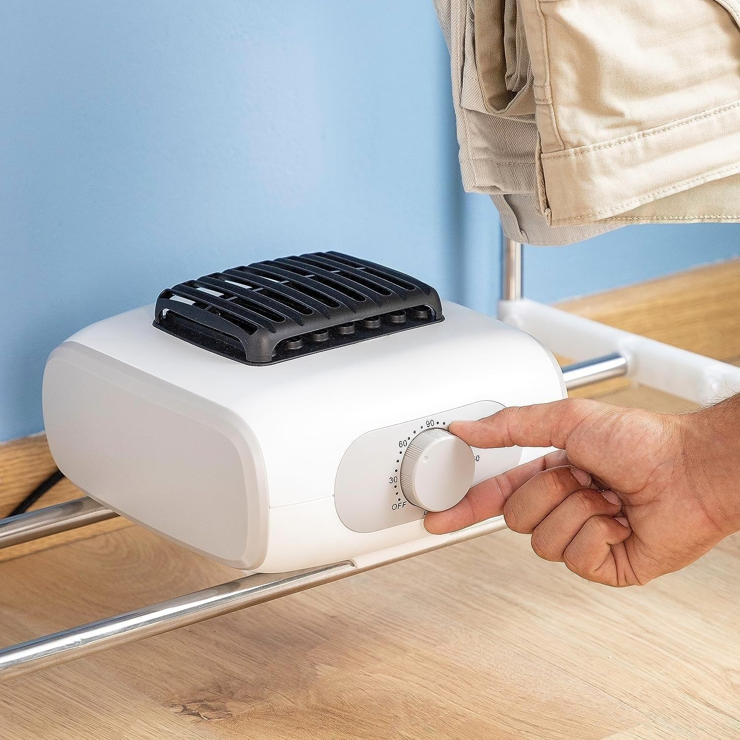 Armario, secadora climatizada, secadora de ropa eléctrica portátil, secador de aire caliente, armario con calefacción, doble altura 15 kg, esterilización antibacteriana, temporizador, 1200 W