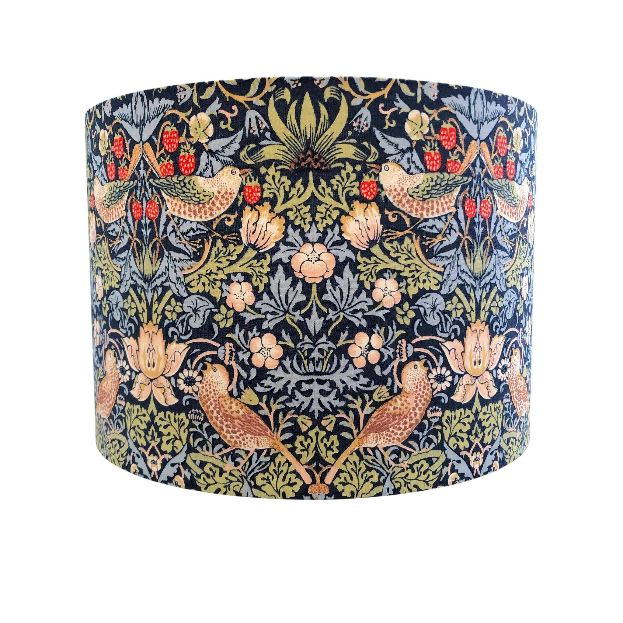 Handmade Lampshade William Morris Strawberry Thief Navy Blue (Table/Floor, Small)